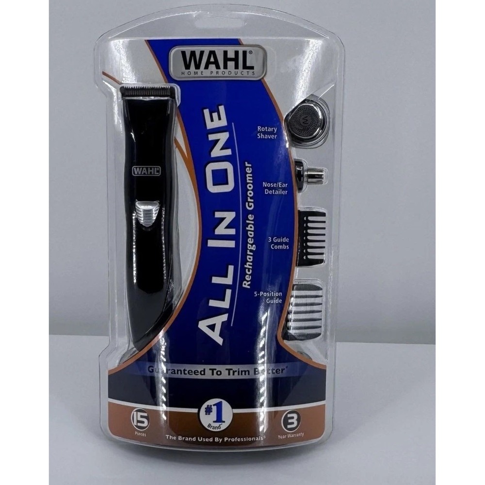 Wahl All In One Rechargeable Cordless Mens Trimmer 15 Piece Kit Black NEW